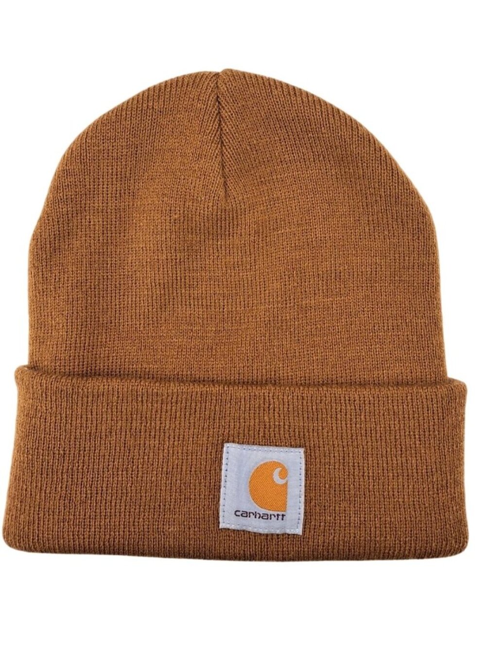 Carhartt Acrylic Watch Hat Beanie Cuff A18 Brown Stocking Cap Adult Logo Patch